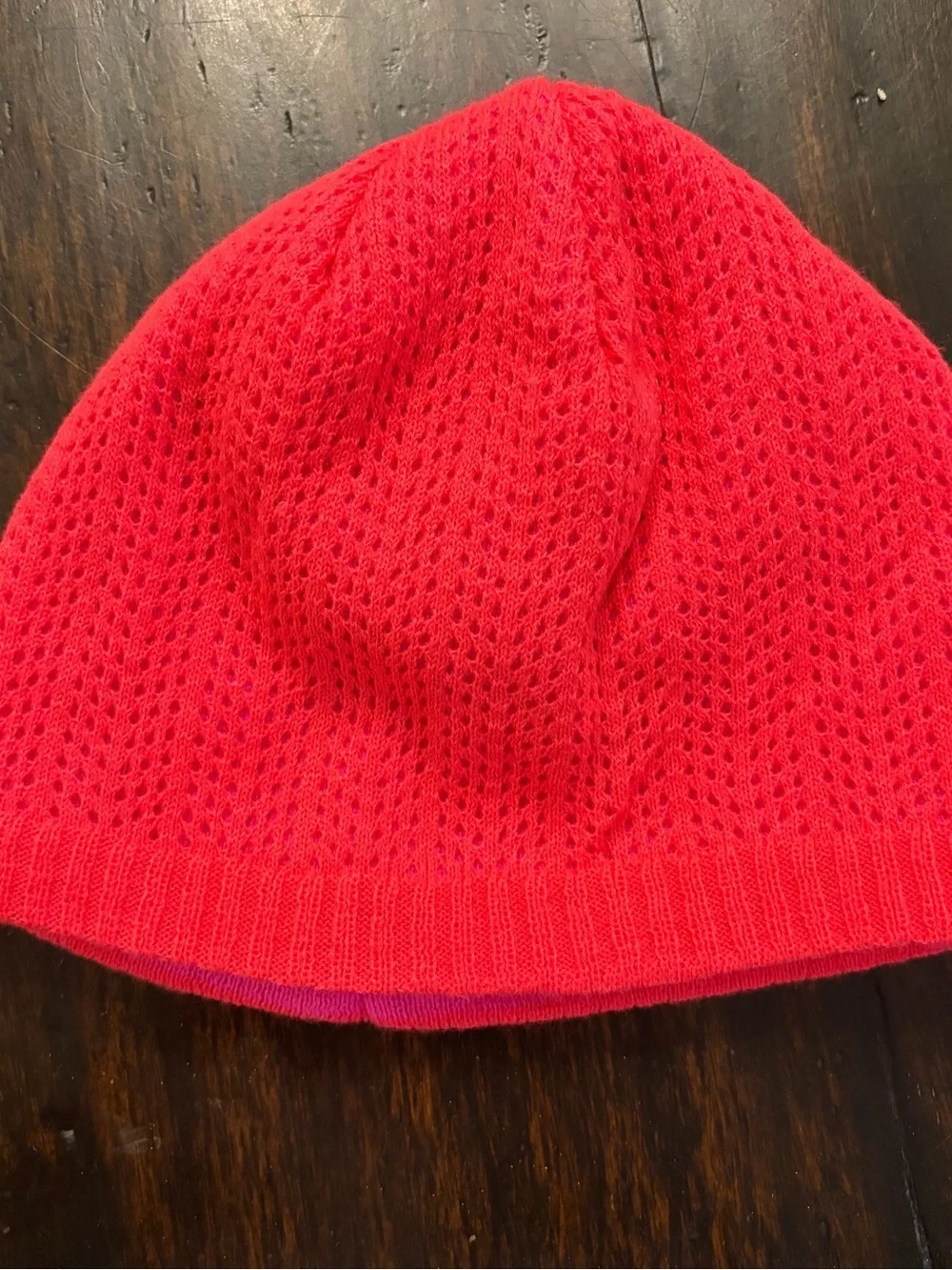Champion knit coral hat with Pink Accent Trim ONE SIZE